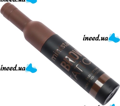 Ministar Brow Tattoo Black Black Waterproof Tint Paint with Tattoo Effect for eyebrow highlighting, Marker Gel #102 10 ml for eyebrow tattooing