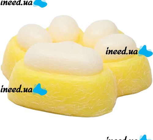 Силіконова іграшка антистрес сквіш котяча лапка Squishy Toys з ворсинками для рук, Дитяча м'ялка лапа кота Моті Каваї з кульками 2410-4 для дітей