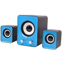 Speaker Mini FT-202 2.1 PC Music Computer Speakers, Speaker System with Subwoofer and 9W Satellites from USB Mini-jack 3.5mm Blue