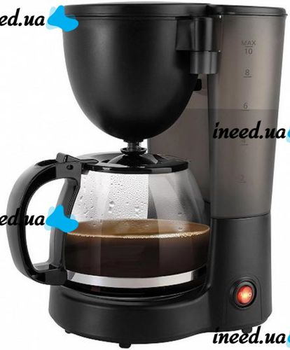 Drip coffee maker Bitek BT-100 2800W with glass coffee pot 1000ml coffee, Electric coffee machine Bitek with permanent filter from the network Black