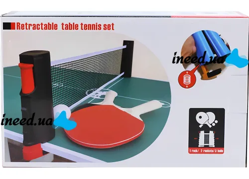 Набор настольного тенниса Ping Pong Set XJ5902 комплект ракеток с выдвижной сеткой до 170 см 6 мячей в чехле для игры в пинг-понг, настольный теннис