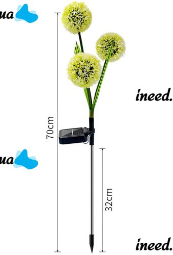 Садовый декоративный фонарь Одуванчики LED Flower Solar Led Light 70 см водонепроницаемый уличный RGB светильник на солнечной батарее для сада