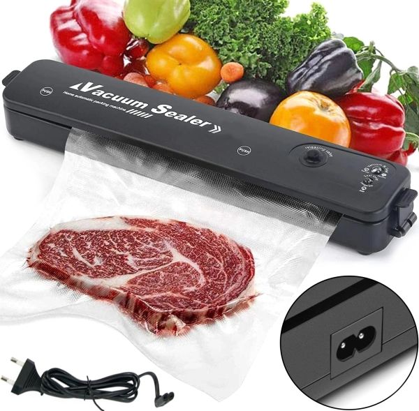 Вакуумный упаковщик пакетов New Vacuum Sealer LP-11 автоматический вакууматор, аппарат вакуумайзер для упаковки и хранения еды, продуктов Черный