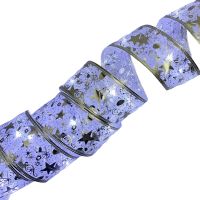 LED garland in the form of a ribbon LaceShine cold white 5 meters with a pattern of snowflakes on batteries, tape 5m 50 LED diodes Cold white