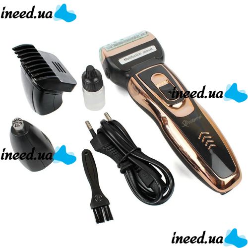 Аккумуляторная мужская электробритва, машинка, триммер Gemei GM-595 Hair Trimmer для бороды и носа, универсальный набор 3 в 1 для стрижки волос Gemmy
