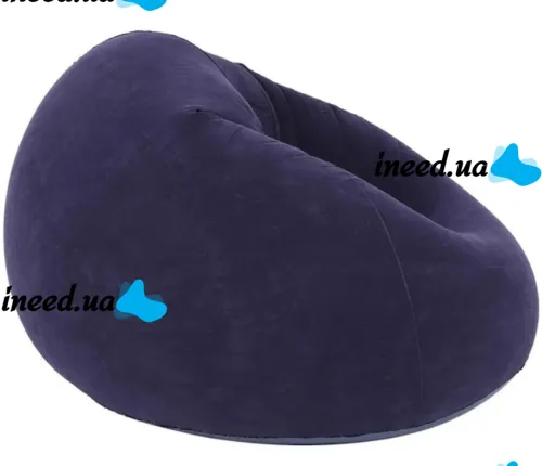 Надувное кресло диван Intex Beanless Bag 68579 до 150 кг для отдыха, Велюровый одноместный пуфик груша Air Sofa XL-1133 KR-1 для дома и улицы