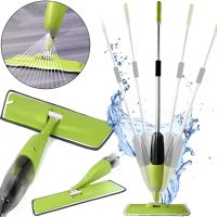 Швабра з розпилювачем і ємністю для води Healthy Spray MOP 350 мл портативна швабра спрей з насадкою з мікрофібри для прибирання та миття підлоги Зелена