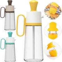Кухонний дозатор для масла з пензликом Oil Dispenser 2 в 1 скляна пляшка для рідин багатофункціональний диспенсер для рідких продуктів 550 мл