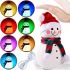 Детский настольный ночник Снеговик Snowman силиконовый светодиодный RGB светильник, беспроводная новогодняя LED лампа 7 режимов на аккумуляторе USB