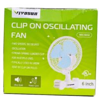 Переносний обертовий вентилятор Vivosun Fan HY-180 20W з прищіпкою для труби 2 швидкості, міні-вентилятор на кліпсі для обдування рослин HY180 Білий