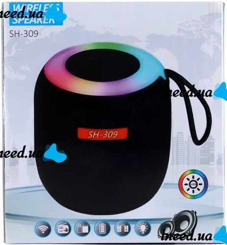 Wireles Speaker SH-309 5W Wireless Rechargeable Bluetooth Mobile Speaker with RGB LED Backlighting and Bluetooth TF from USB