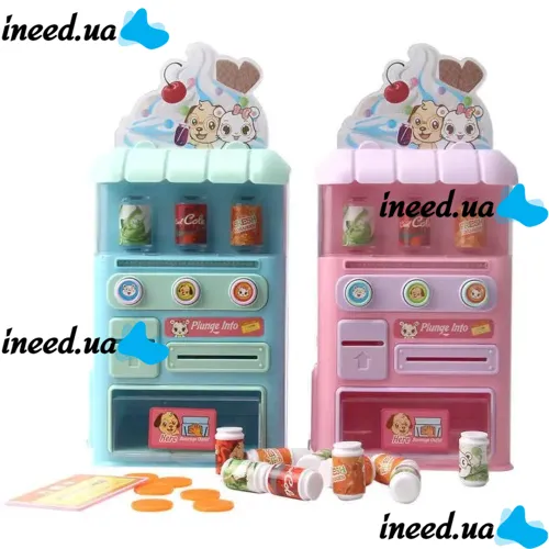 Children's Toy Vending Machine with Drinks Vending Machine Drink Voice 8288, Toy Store Play Set with Lighting Effects