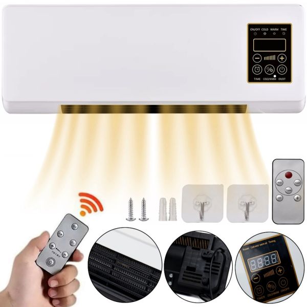 Настенный тепловентилятор Domotec MS-5962 с пультом 1800W электрический обогреватель на стену с дистанционным управлением на 40 кв.м 2 режима работы