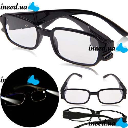Magnifying LED Reading Glasses Multi Strength Reading Glasses with Dual Backlight, Universal Glasses with Flashlight Black