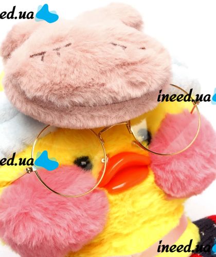 Soft toy Huada Toys duck with glasses Lalafanfan 35 cm, plush duck in clothes Cafe mimi duck Lalafanfan Yellow