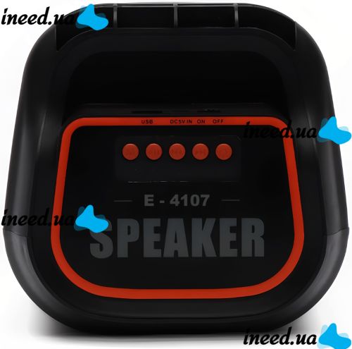 Портативна Bluetooth колонка WSJAR E-4107 20W бездротовий блютуз динамік, акумуляторна акустична система C RGB LED підсвічуванням USB MS-3627BT