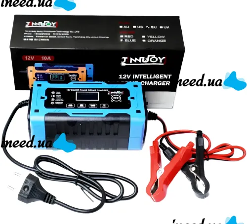 Автомобільний імпульсний пускозарядний АКБ Jinnuoyi Pulse Repair Charger 12V 10A пристрій з LED дисплеєм для зарядки акумуляторів авто 10Ah-200Ah