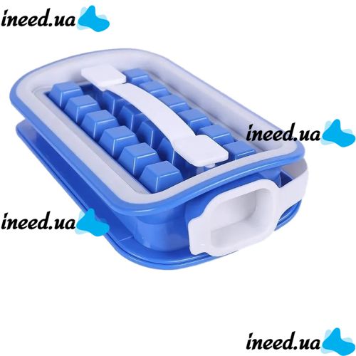 Герметична силіконова форма для льоду з кришкою на 18 клітинок Fill + Carry Without Spilla, Контейнер ледница 18 кубиків, Ледница для заморозки води