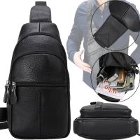 Мужская сумка бананка Jasper L99810-b через плечо на 2 отделения с USB портом, Нагрудная сумка Джаспер из искусственной кожи Черная