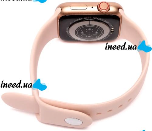 Smart Wrist Smart Watch F21 Pink Voice Call, Bluetooth Fitness and Health Functions with Wireless Charging IOS Android Pink