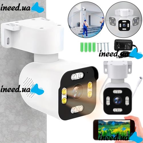 Outdoor WiFi CCTV Smart Camera A6S 360° Swivel IP Video Camera with Night Shot, Motion Sensor and Remote Access 4MP