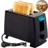 Electric Toaster Bitek BT-263 Black 1000w Kitchen Horizontal Electric Toaster for 2 Bread Toasts with Removable Tray 2 Slice Toaster Black