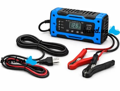 Автомобільний імпульсний пускозарядний АКБ Jinnuoyi Pulse Repair Charger 12V 10A пристрій з LED дисплеєм для зарядки акумуляторів авто 10Ah-200Ah