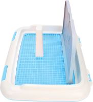 Лоток для собак зі стовпчиком і стінкою Dog Toilet UniZoo 47. 5x36 см двошаровий туалет з рамкою і сіткою під пелюшку для собак із захистом від бризок