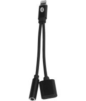 Перехідник Lightning to Headphone Jack Adapter MY026 аудіо адаптер 3.5mm розгалужувач на 2 порти для підключення зарядки і навушників до телефону