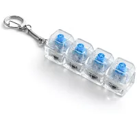 Брелок антистресс кейкап Switch Keychain SK-04 прозрачная игрушка кликер с 4 механическими клавишами, карабином для ключей и RGB подсветкой Jedel
