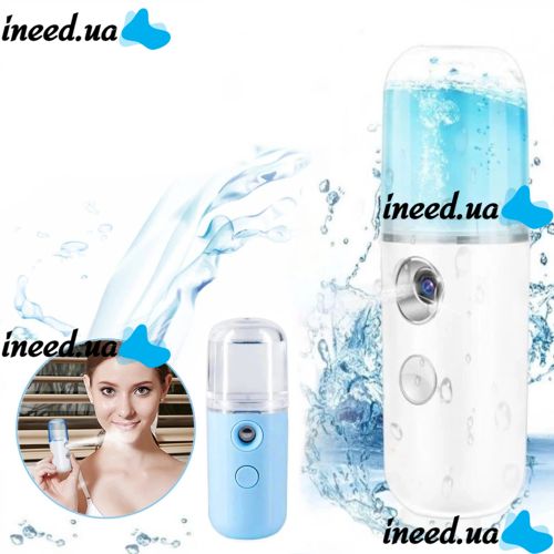 Ультразвуковой аккумуляторный увлажнитель воздуха для кожи лица Nano Mist Soraver с подсветкой, Нано-распылитель с резервуаром для воды 30 мл