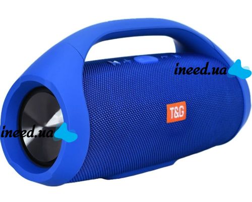 Large Wireless Music Speaker T&G Booms Box Big Blue with Handle, Portable Bluetooth Speaker Style T&G Boombox USB AUX for Android IOS
