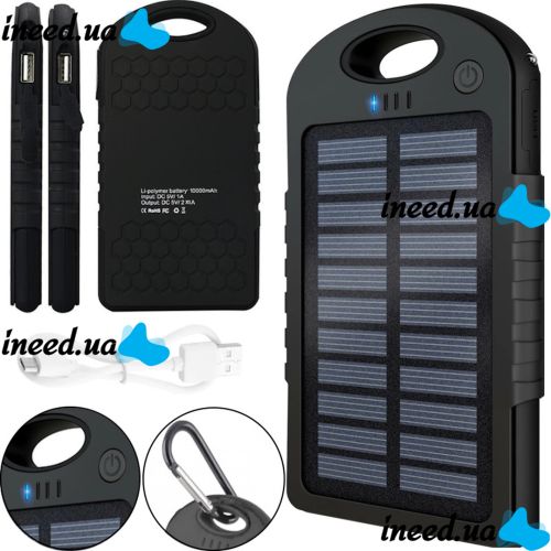Portable Charger Power Bank Solar Charger JS-3 50,000 mAh power bank with carbine on a solar battery, external battery 50,000 mAh