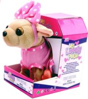 Детская мягкая игрушка компаньон Собачка на поводке My Lovely Pets TV090A в платье Плюшевая собака Чихуахуа лает ходит и виляет хвостом на батарейках