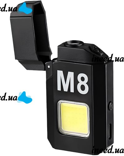 Spiral Flameless Lighter Lovers M8 Electric Pulse USB Rechargeable Lighter with LED Flashlight 3 Modes and Charge Indicator LV-600