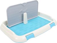 Лоток для собак зі стовпчиком і стінкою Dog Toilet UniZoo 47. 5x36 см двошаровий туалет з рамкою і сіткою під пелюшку для собак із захистом від бризок