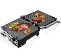 Electric contact grill Bitek BT-2687 3000W pressure double-sided electric grill for meat with non-stick coating and timer from mains 220V