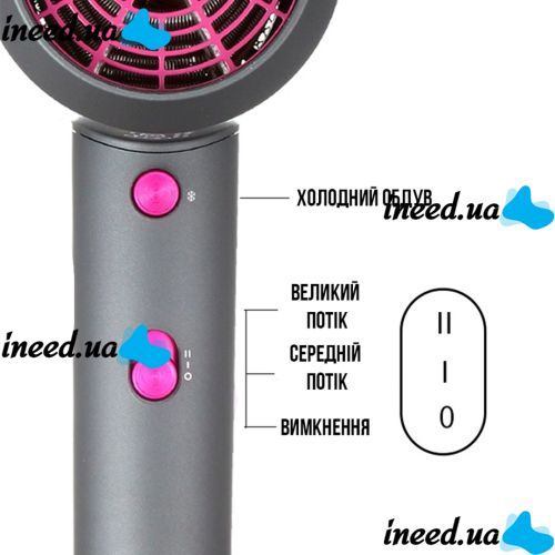 Professional hair dryer VGR V-400 with cold and hot air supply, compact hair dryer with concentrator nozzle 2000W V400