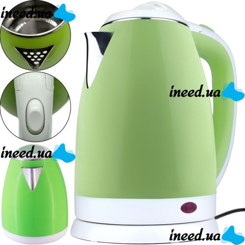Newberg NB-856 1.8 Liter 1800W Electric Kettle with Iron Flask, Disc Electric Kettle with Automatic Shutdown for Kitchen BN-856 Green