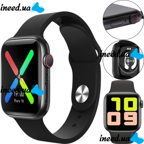 Наручні Смарт годинник Smart Watch T500 Спортивні з мікрофоном, тонометром IP67 Aluminium 44mm Розумні годинник з функціями фітнесу та здоров'я чорні