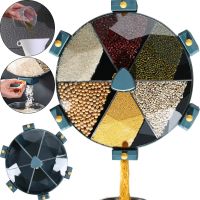 Настінний диспенсер карусель Rotatable Multi-Grain Cans для зберігання круп 6 відділень 360, що обертається органайзер сипучих продуктів з дозатором