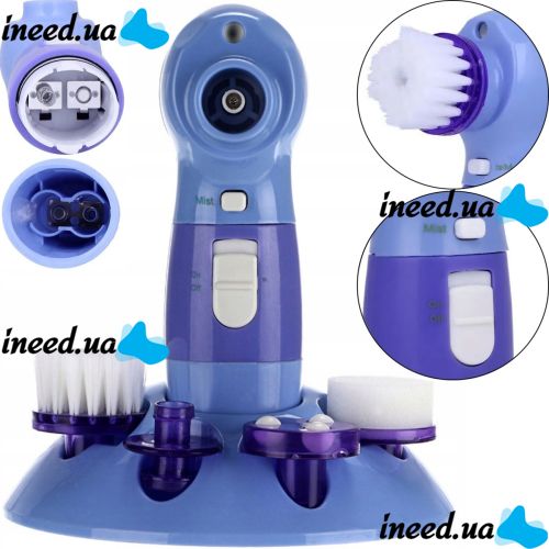 Масажер для механічного чищення обличчя Power Perfect pore ZA-11 4 насадки, апарат для вакуумного очищення обличчя очищувач пір PL-1026 Фіолетовий