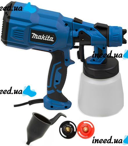 Electric spray gun Makita AH550L 650W hand sprayer spray gun with a paint container of 800 ml 3 degrees of spraying from the network of Makita