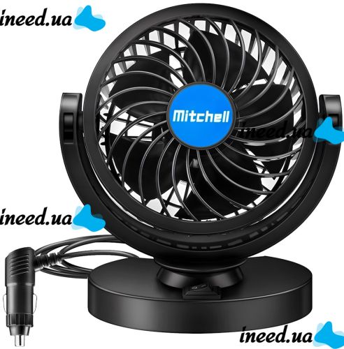 Автомобильный вентилятор салона Mitchell HX-T305 12V охлаждающий мини-вентилятор на подставке с регулятором скорости от прикуривателя в машину SZ-01