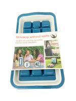 Герметична силіконова форма для льоду з кришкою на 18 клітинок Fill + Carry Without Spilla, Контейнер ледница 18 кубиків, Ледница для заморозки води