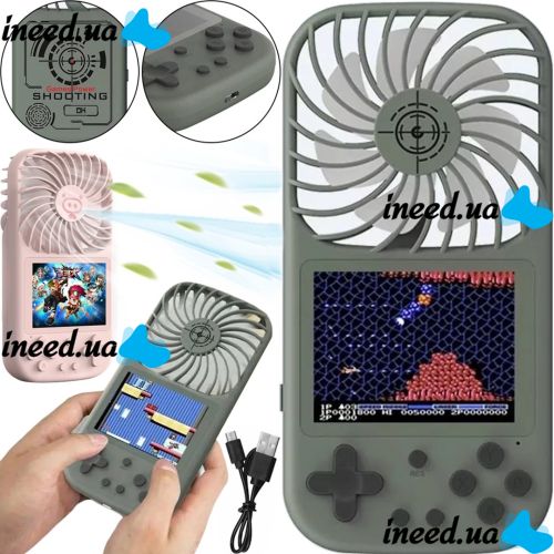 Portable Gaming Console with Fan Gen Game Fan F1 HS-224 for 500 Games, Retro Mini Console with 2.8" Dendy JD-05 Display from Battery