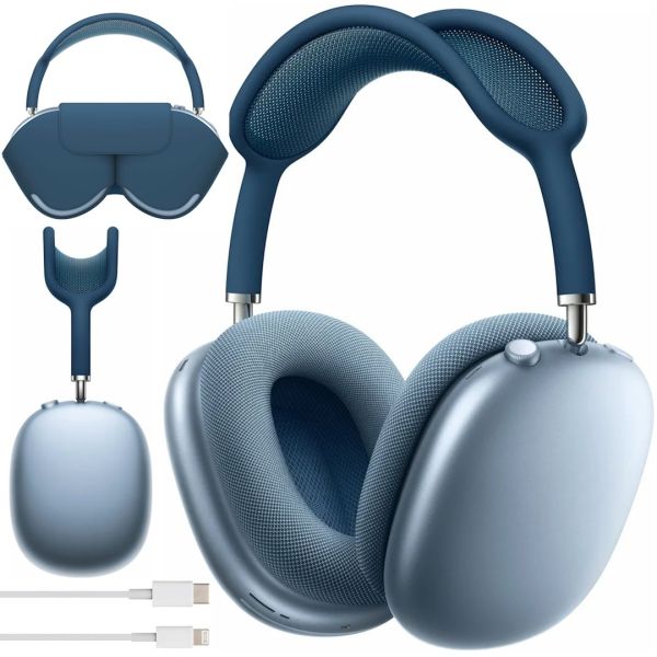 Беспроводные Bluetooth наушники AirPods Max Blue полноразмерные блютуз стереонаушники с микрофоном и шумоподавлением в чехле Smart Case MGYJ3 Синие