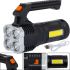 Cordless Handheld Flashlight X-Balog LF-S09 LED Portable Camping Flashlight, Portable Camping Spotlight with USB Black