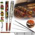Решітка гриль для барбекю Barbecue Grill Basket 49 см одинарна сітка з дерев'яною ручкою для риби, овочів і кебаба, кошик-гриль для мангала Maclay вузька