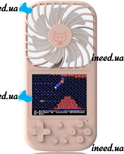 Portable Gaming Console with Fan Gen Game Fan F1 HS-224 for 500 Games, Retro Mini Console with 2.8" Dendy JD-05 Display from Battery
